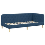 Estructura de cama en esquina Azul 100 x 200 cm tela