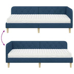 Estructura de cama en esquina Azul 100 x 200 cm tela
