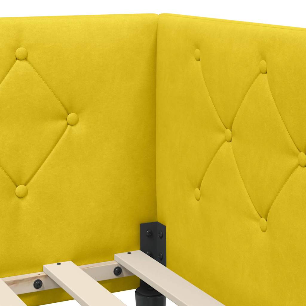 Estructura de cama en esquina Amarillo 100 x 200 cm Terciopelo