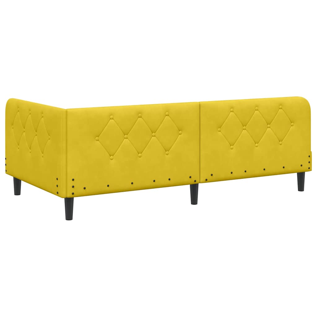 Estructura de cama en esquina Amarillo 100 x 200 cm Terciopelo
