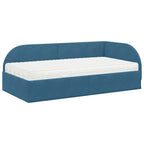 Estructura de Cama Esquina con Colchón 2 pcs Azul Terciopelo