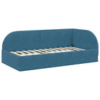 Estructura de Cama Esquina con Colchón 2 pcs Azul Terciopelo