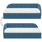 Estructura de Cama Esquina con Colchón 2 pcs Azul Terciopelo