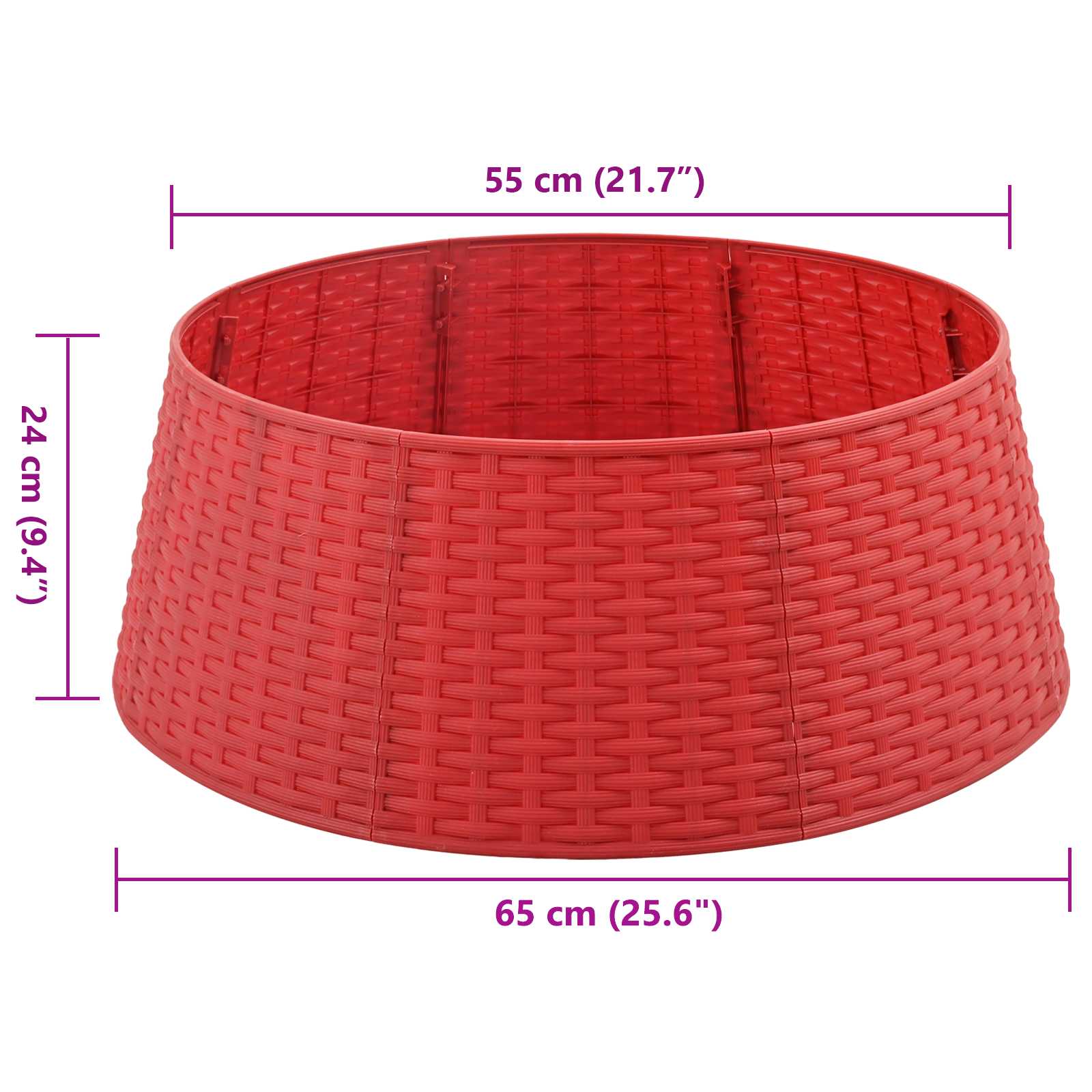FaldadeárboldeNavidad Rojo Ø 65 x 24 cm Plástico