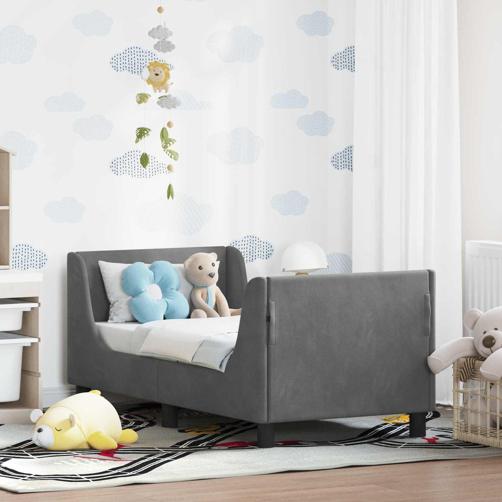 Estructura de cama para niños pequeños con cabecera Gris oscuro