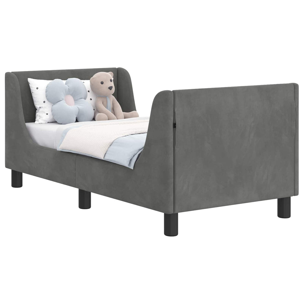 Estructura de cama para niños pequeños con cabecera Gris oscuro