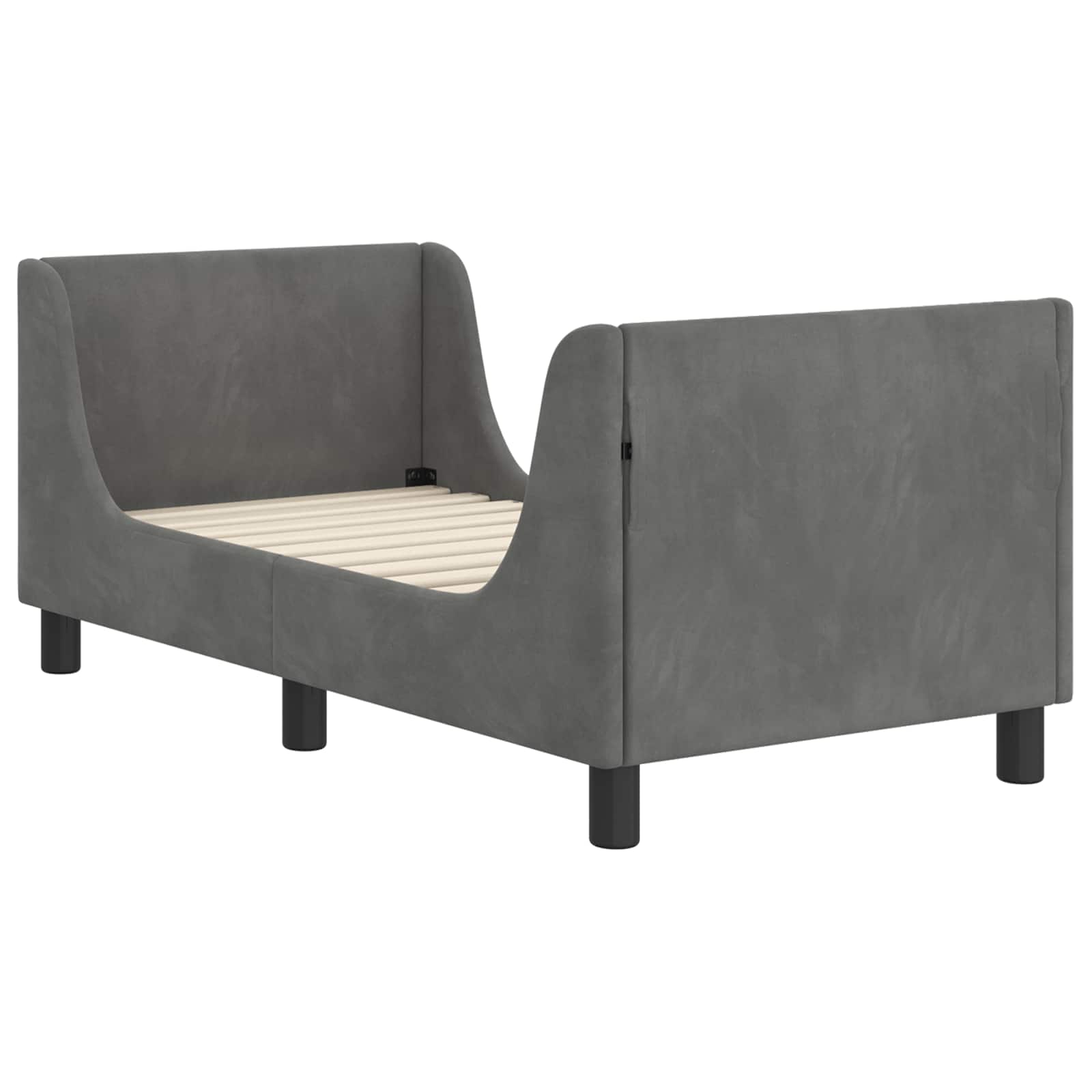 Estructura de cama para niños pequeños con cabecera Gris oscuro