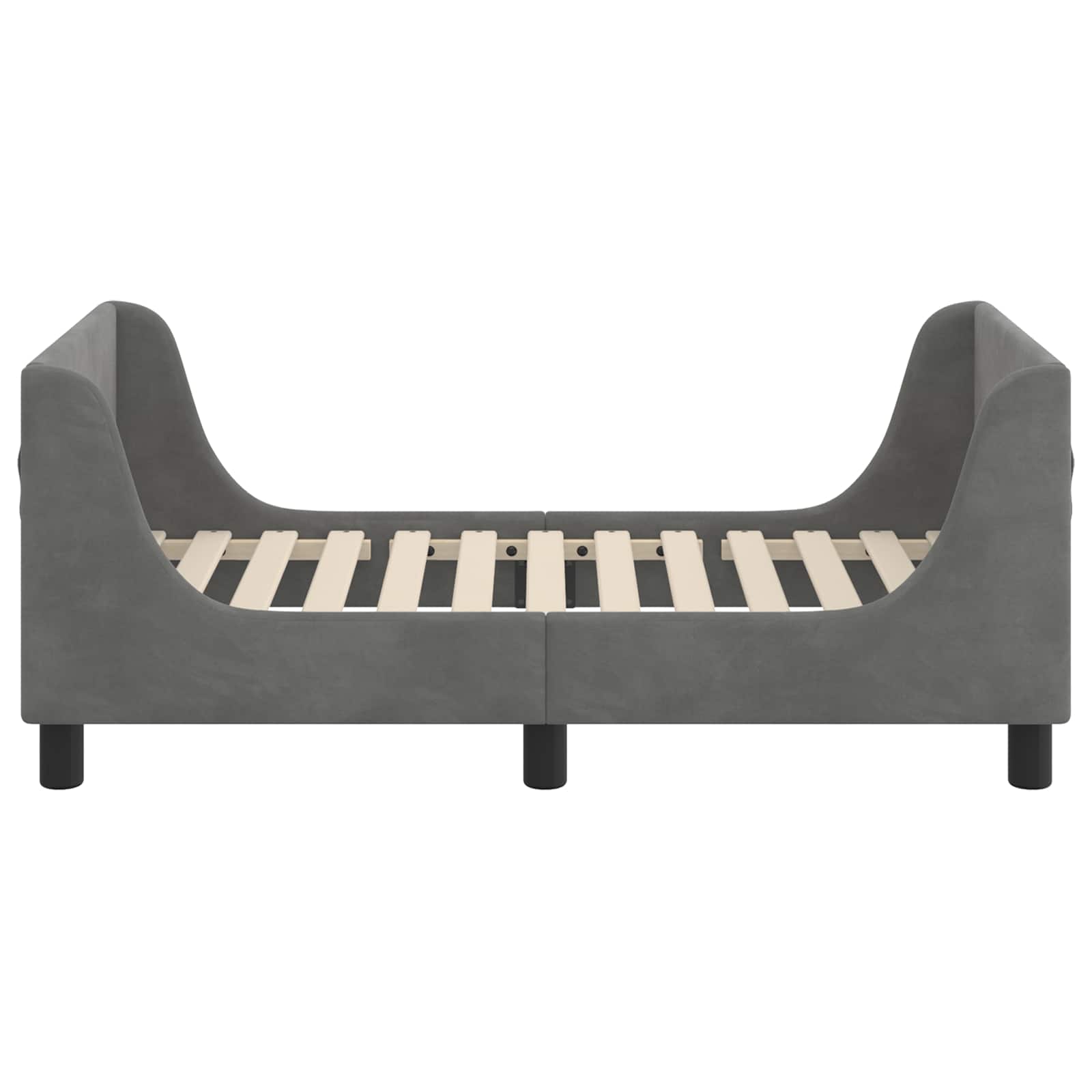 Estructura de cama para niños pequeños con cabecera Gris oscuro