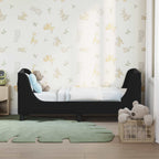 Estructura de cama para niños pequeños con cabecera Negro
