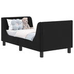 Estructura de cama para niños pequeños con cabecera Negro