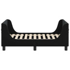 Estructura de cama para niños pequeños con cabecera Negro