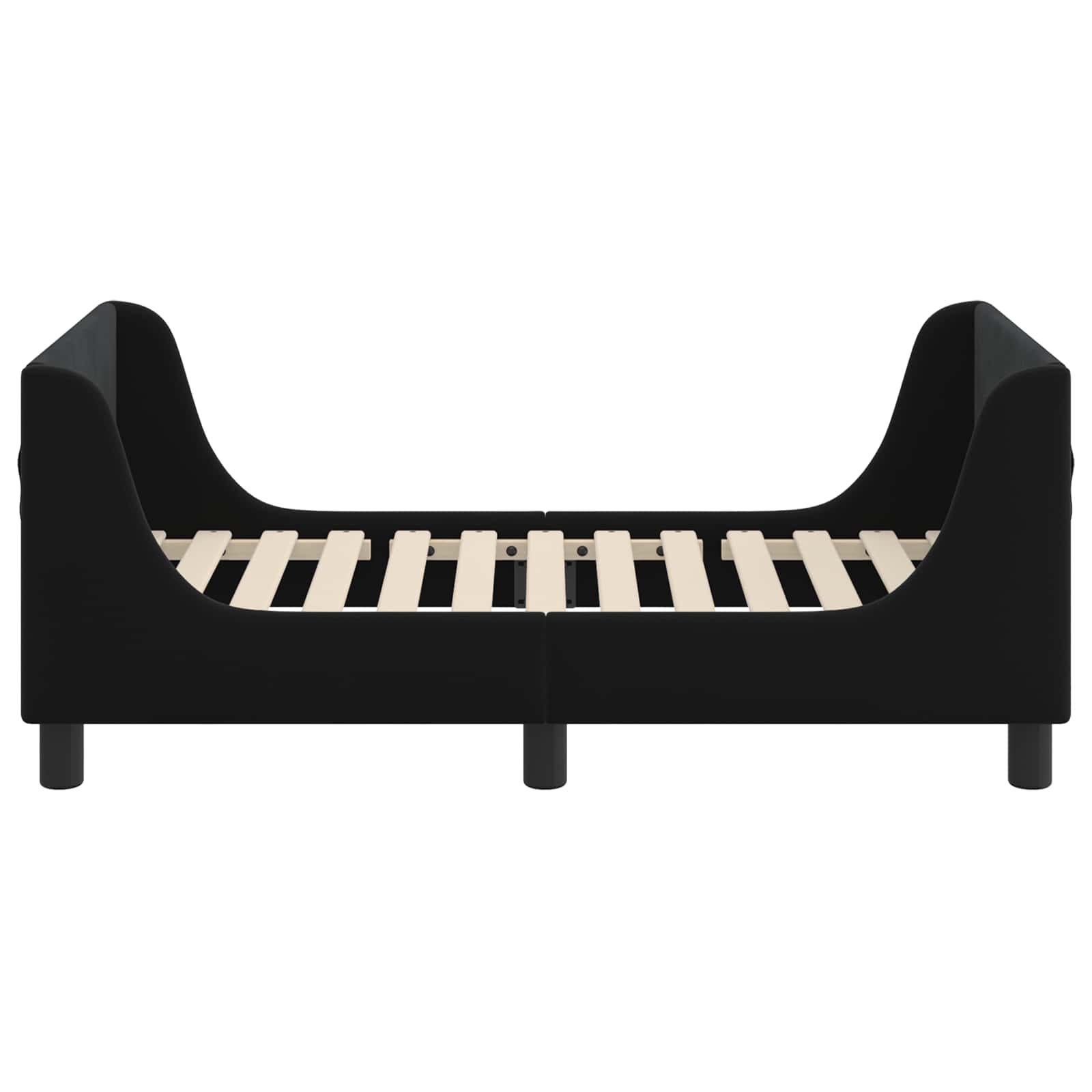 Estructura de cama para niños pequeños con cabecera Negro