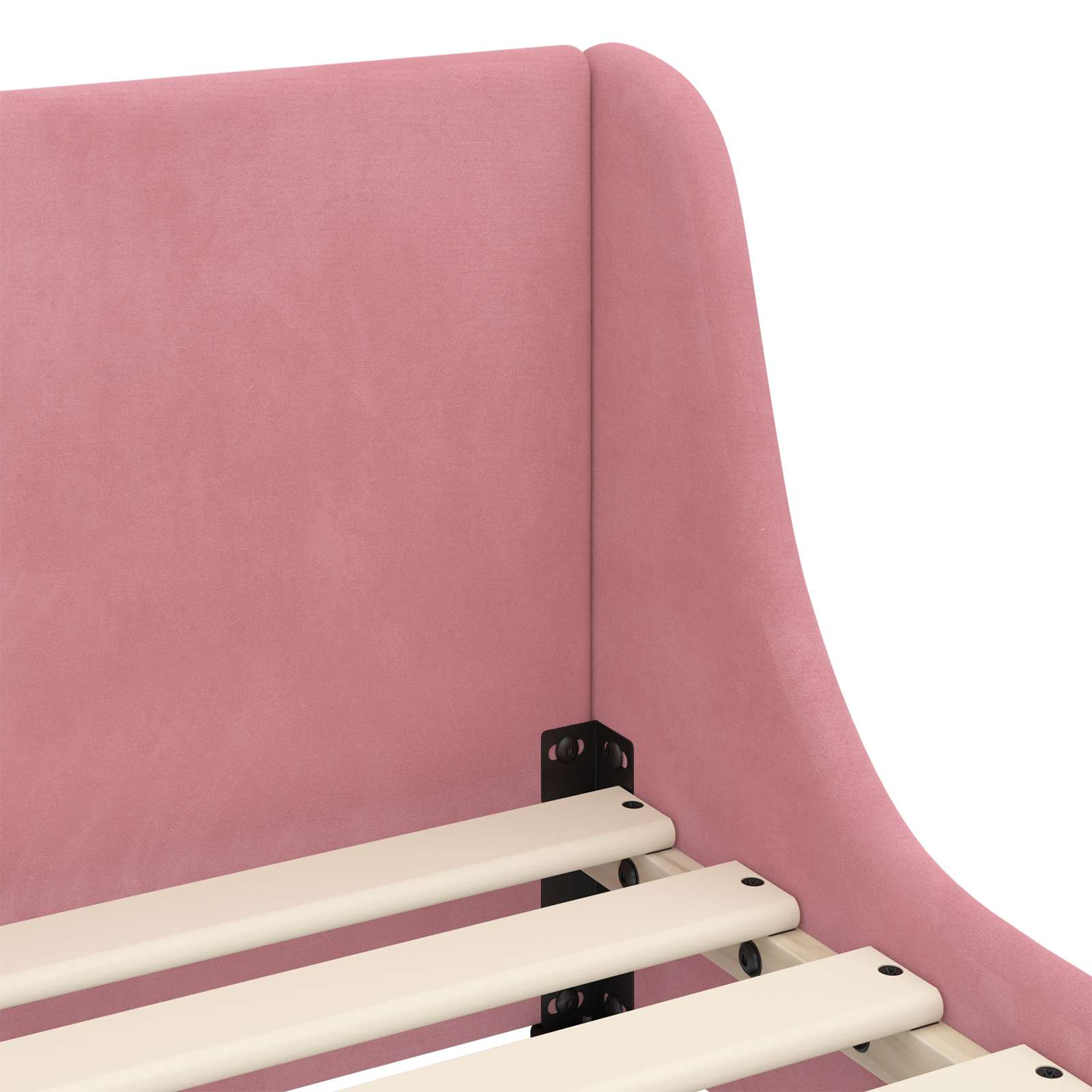 Estructura de cama para niños pequeños con cabecera Rosa