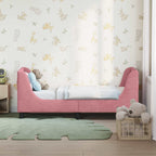 Estructura de cama para niños pequeños con cabecera Rosa