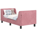 Estructura de cama para niños pequeños con cabecera Rosa
