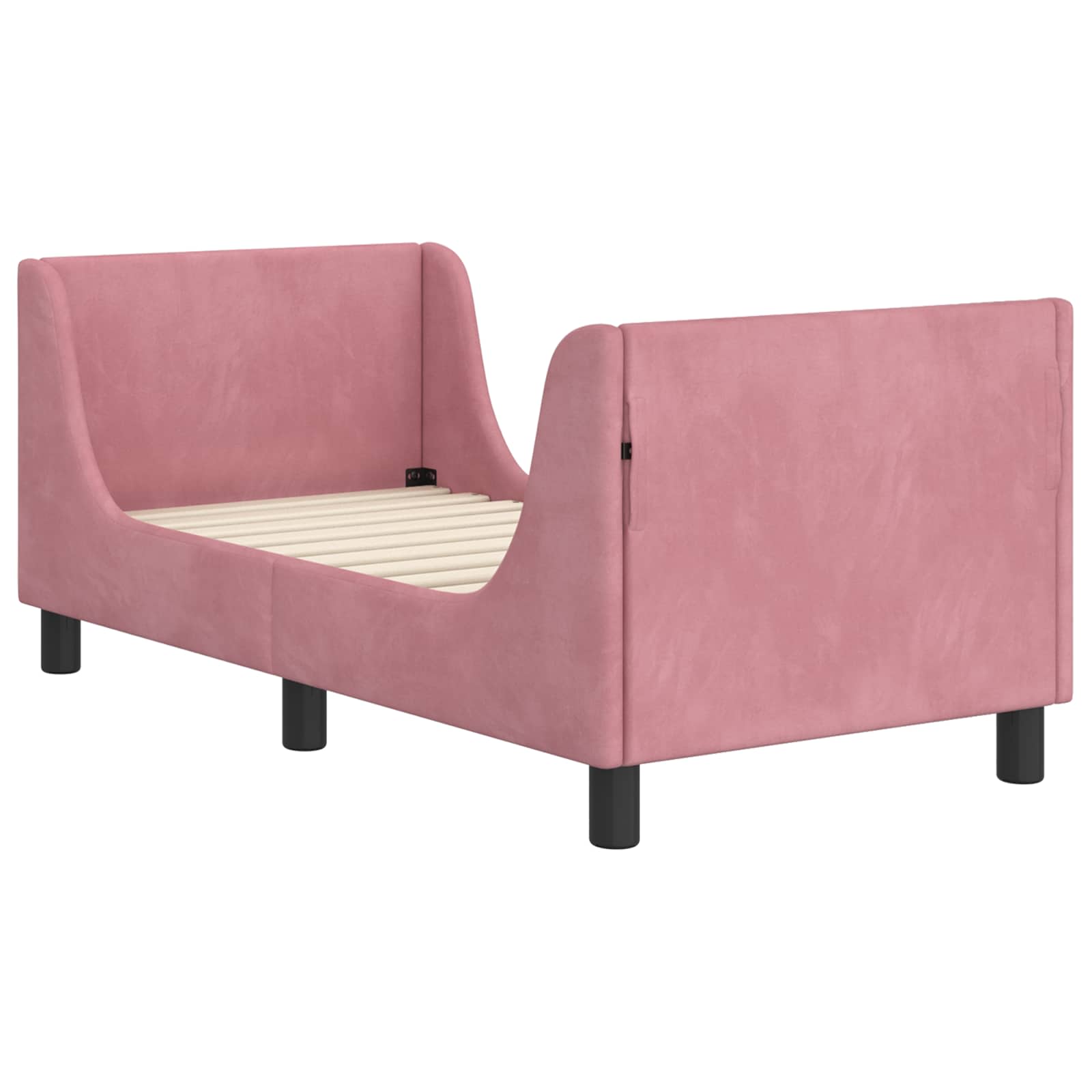 Estructura de cama para niños pequeños con cabecera Rosa