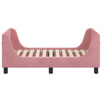 Estructura de cama para niños pequeños con cabecera Rosa