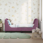Estructura de cama para niños pequeños con cabecera Morado