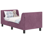 Estructura de cama para niños pequeños con cabecera Morado