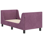 Estructura de cama para niños pequeños con cabecera Morado