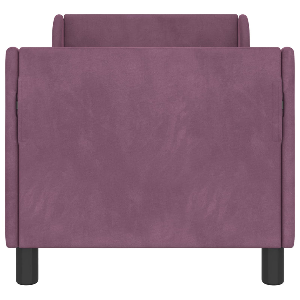 Estructura de cama para niños pequeños con cabecera Morado