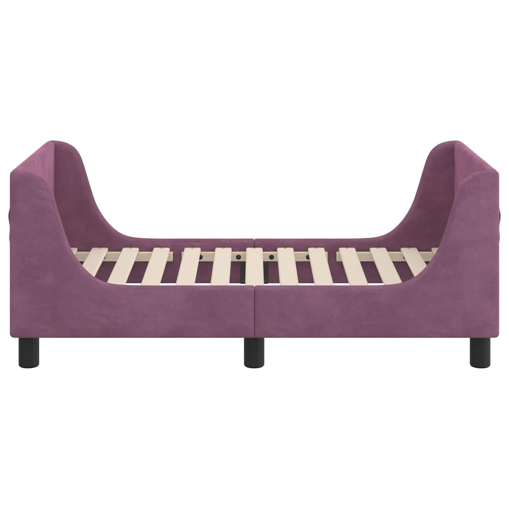 Estructura de cama para niños pequeños con cabecera Morado