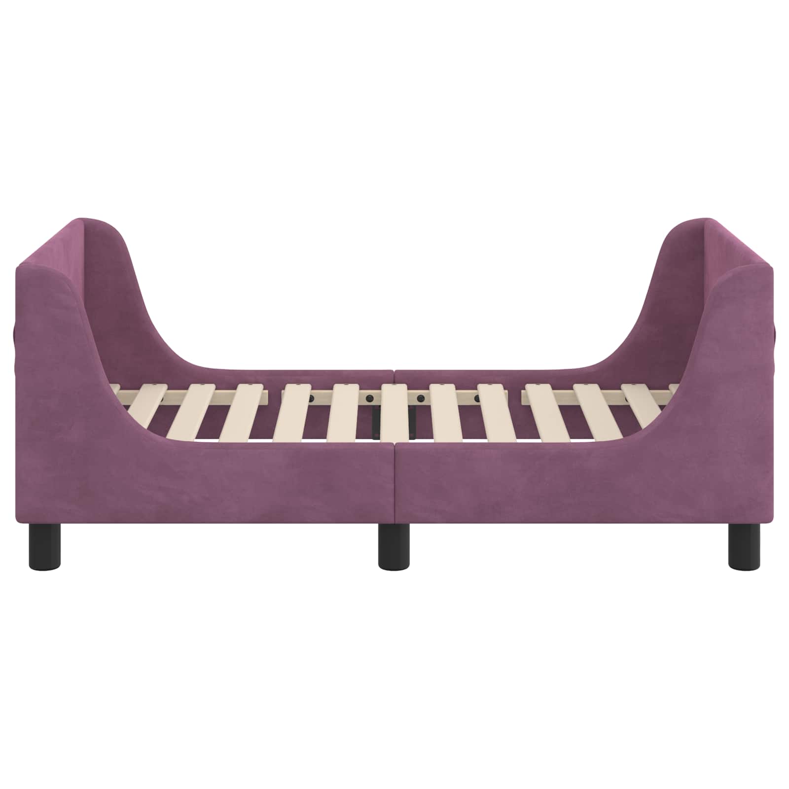 Estructura de cama para niños pequeños con cabecera Morado