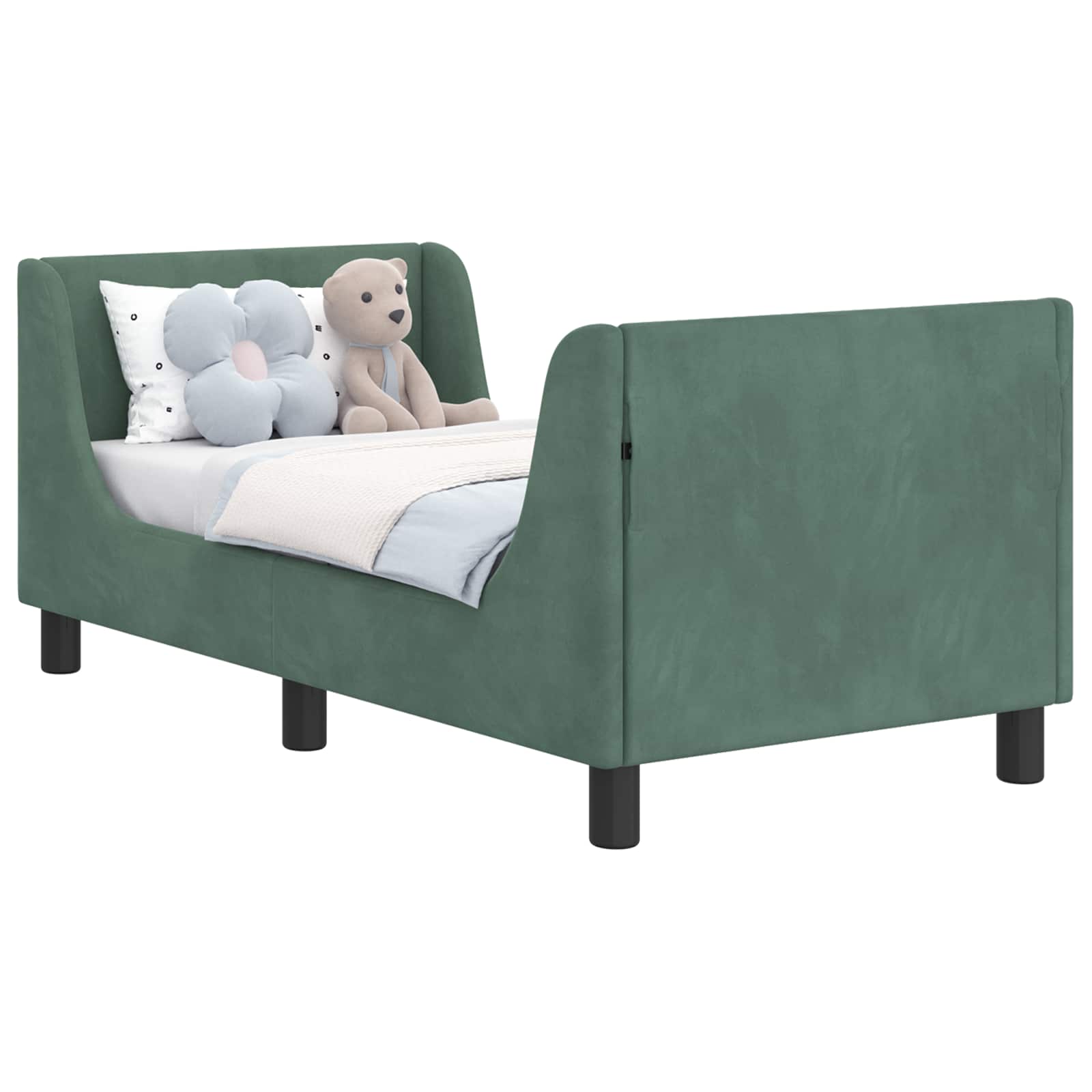 Estructura de cama para niños pequeños con cabecera Verde Mar
