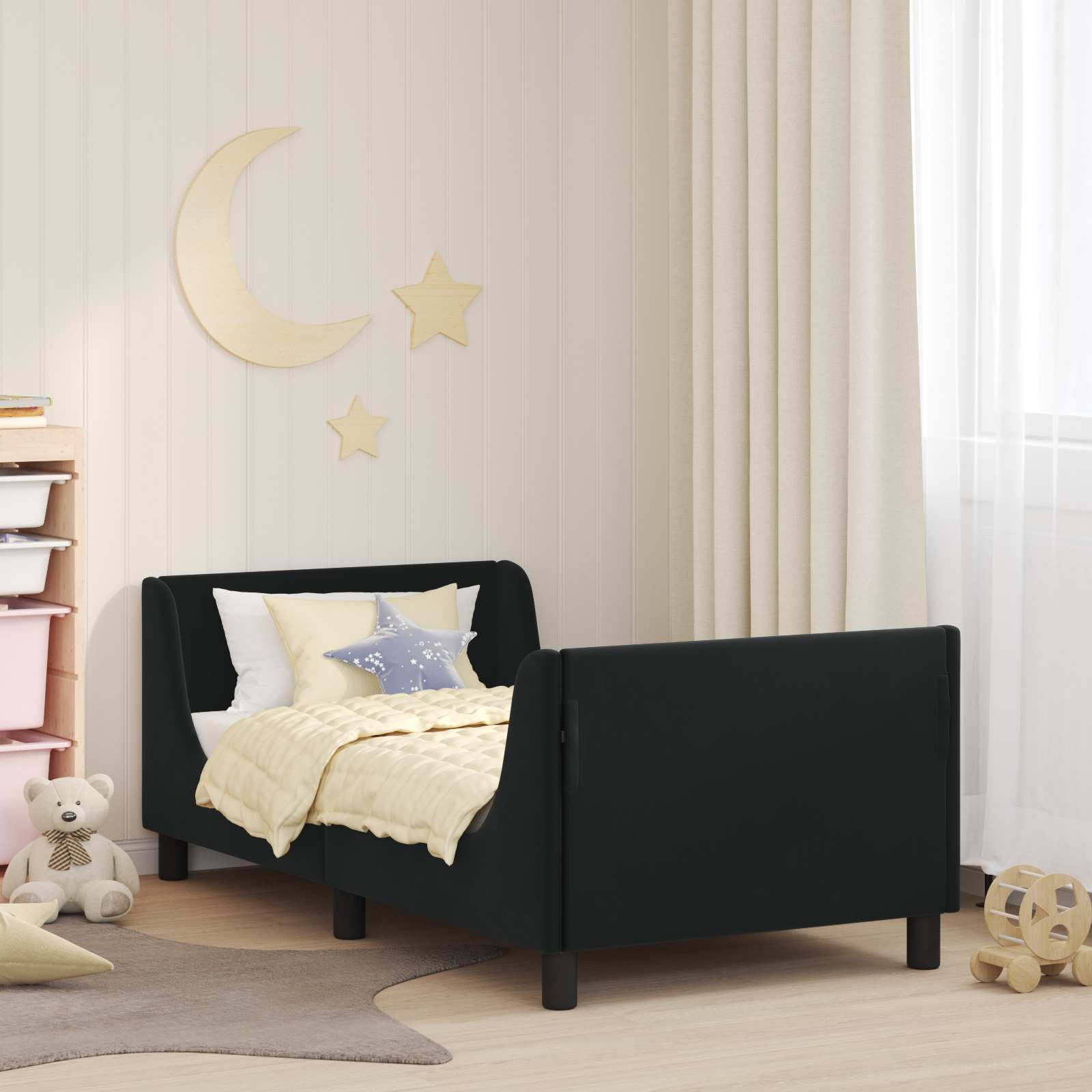 Kids' Bed with Purple Headboard 90 x 190 cm Velvet