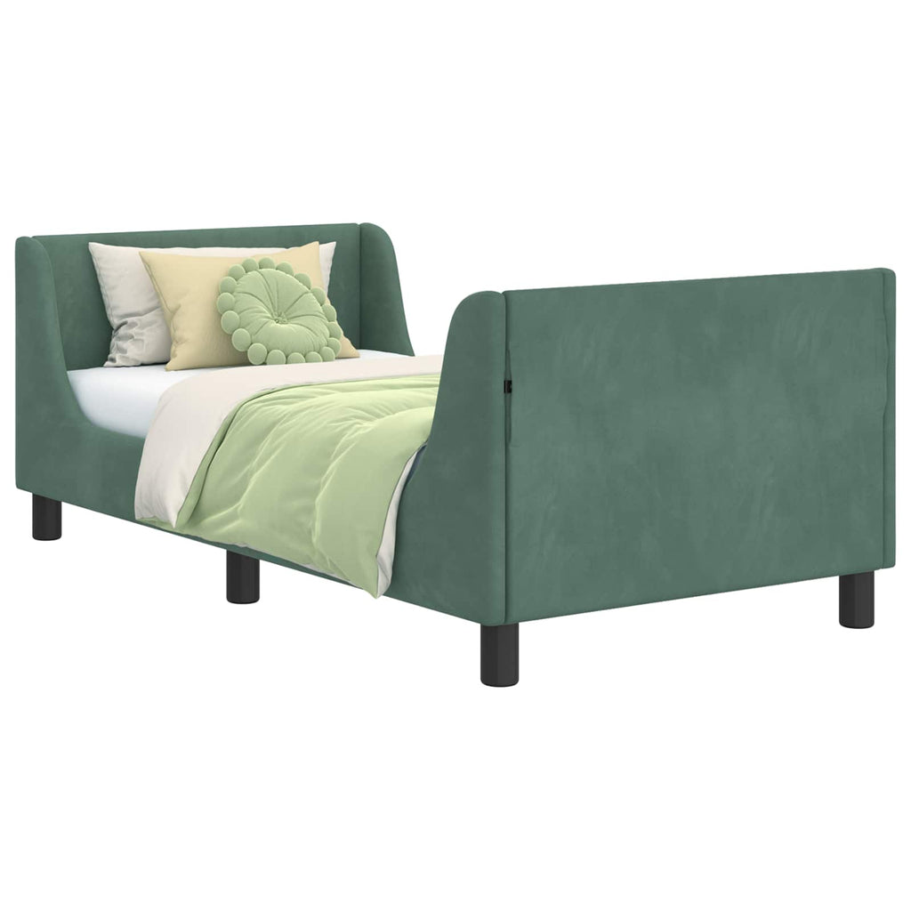 Cama para niños con cabecero Verde Mar 80 x 160 cm Terciopelo
