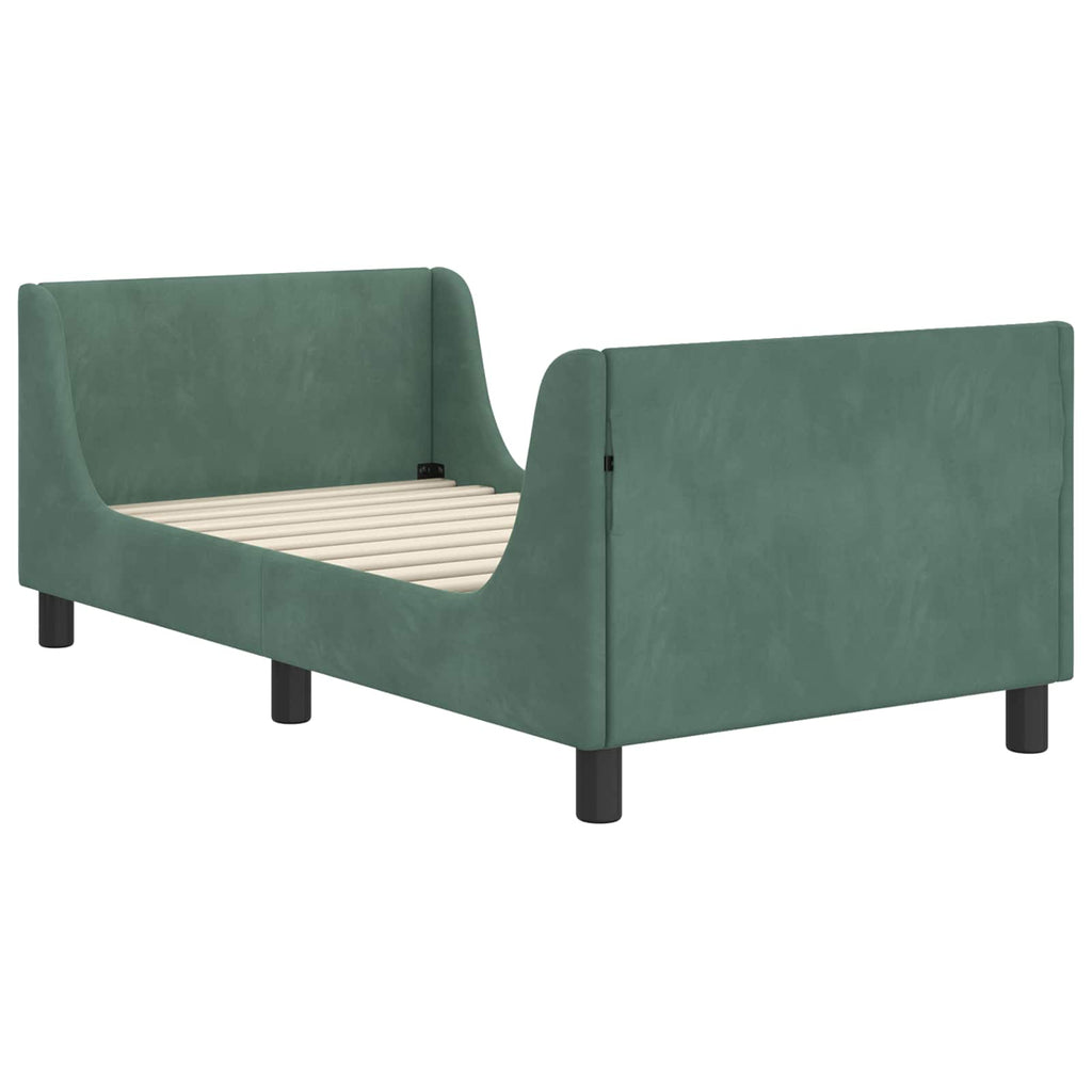 Cama para niños con cabecero Verde Mar 80 x 160 cm Terciopelo
