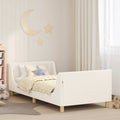 Cama para niños con cabecero Crema 80 x 200 cm Bouclé