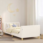 Cama para niños con cabecero Crema 80 x 200 cm Bouclé