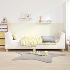 Cama para niños con cabecero Crema 80 x 200 cm Bouclé