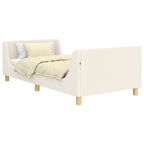 Cama para niños con cabecero Crema 80 x 200 cm Bouclé