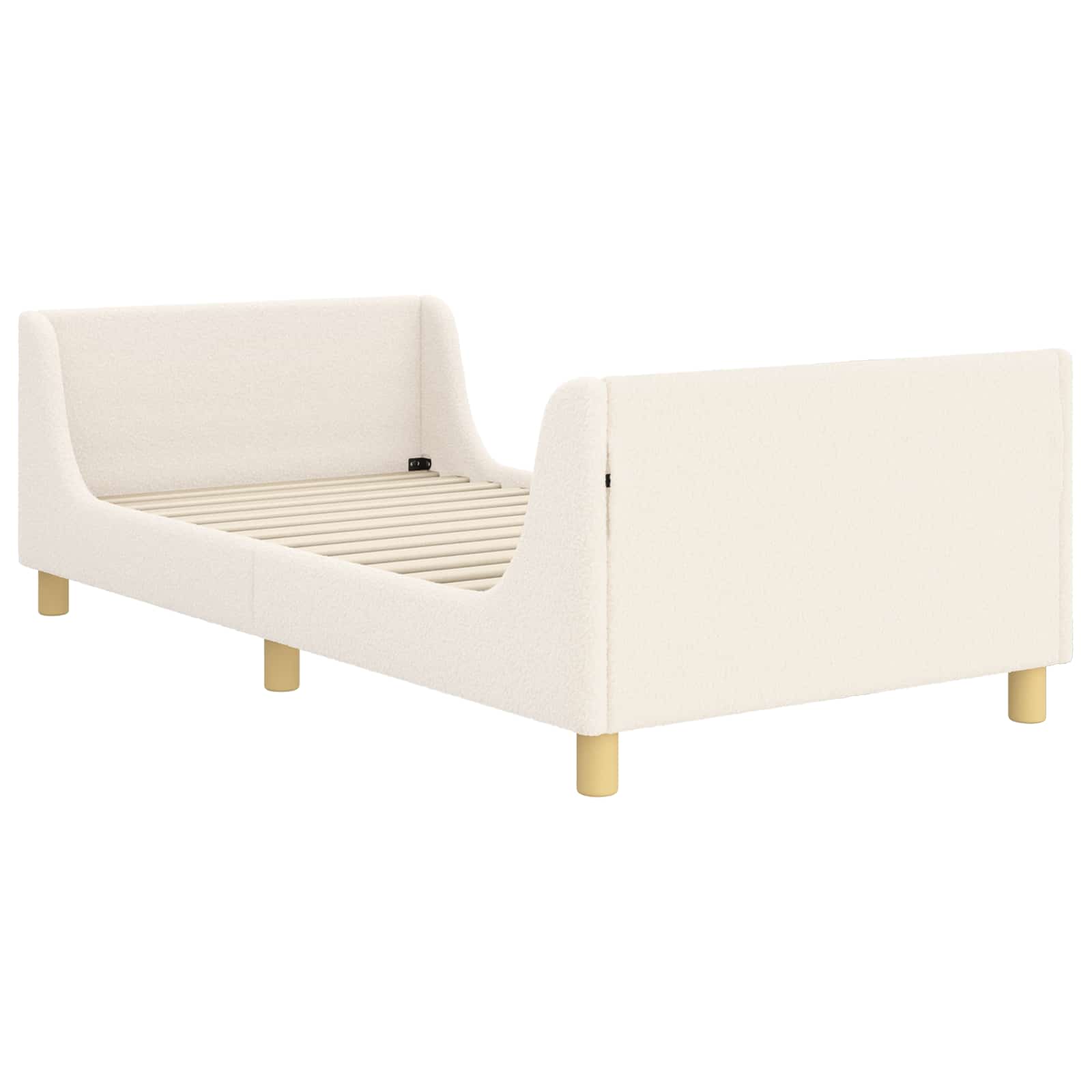 Cama para niños con cabecero Crema 80 x 200 cm Bouclé