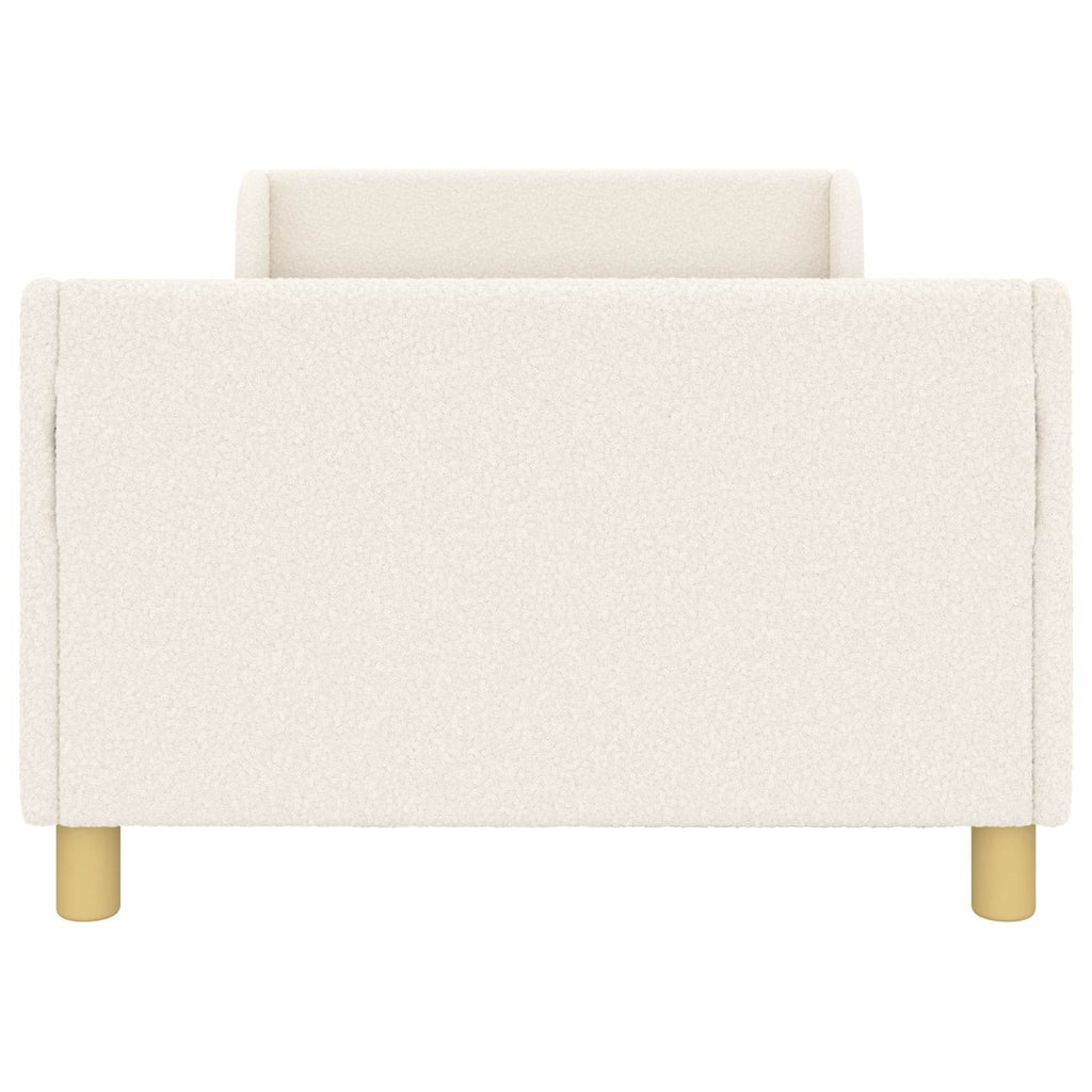Cama para niños con cabecero Crema 80 x 200 cm Bouclé