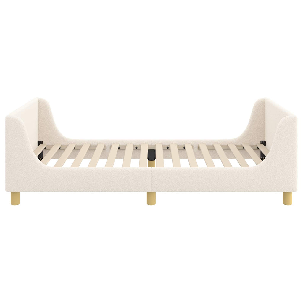Cama para niños con cabecero Crema 80 x 200 cm Bouclé