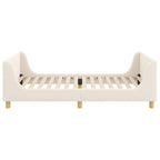 Cama para niños con cabecero Crema 80 x 200 cm Bouclé