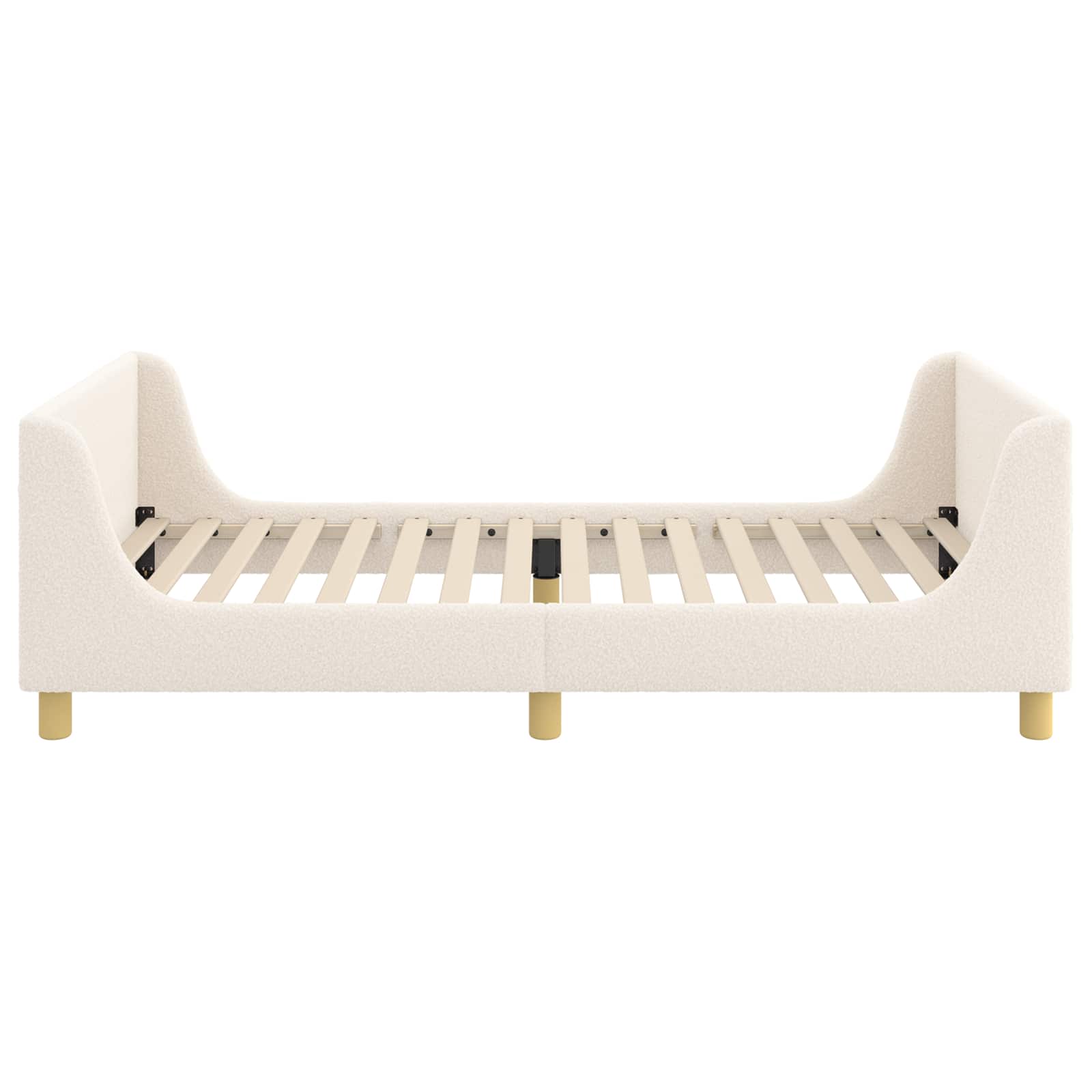Cama para niños con cabecero Crema 80 x 200 cm Bouclé