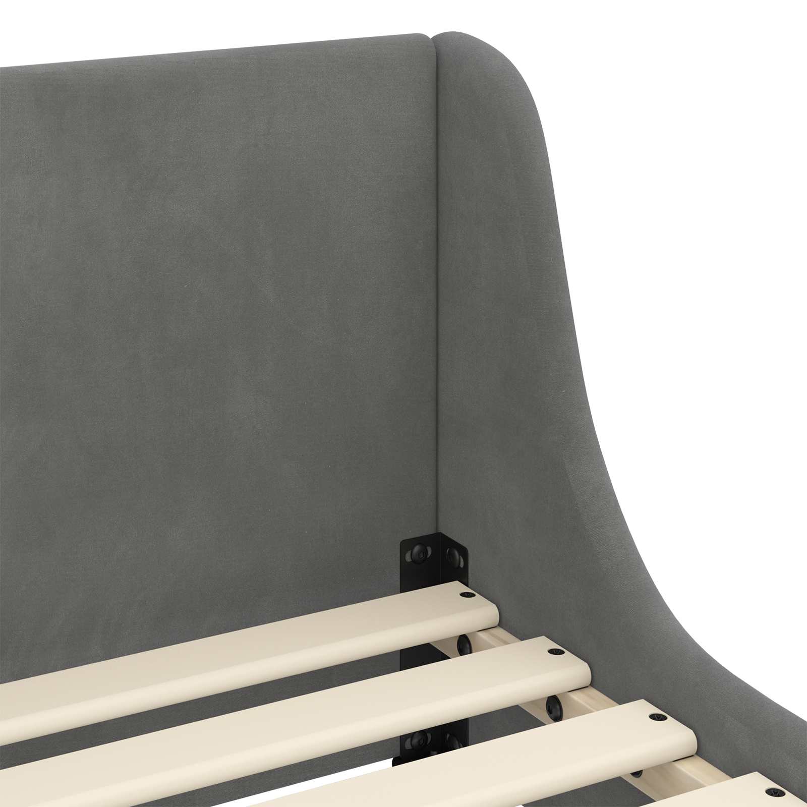 Cama para niños con cabecero Gris oscuro 80 x 200 cm Terciopelo