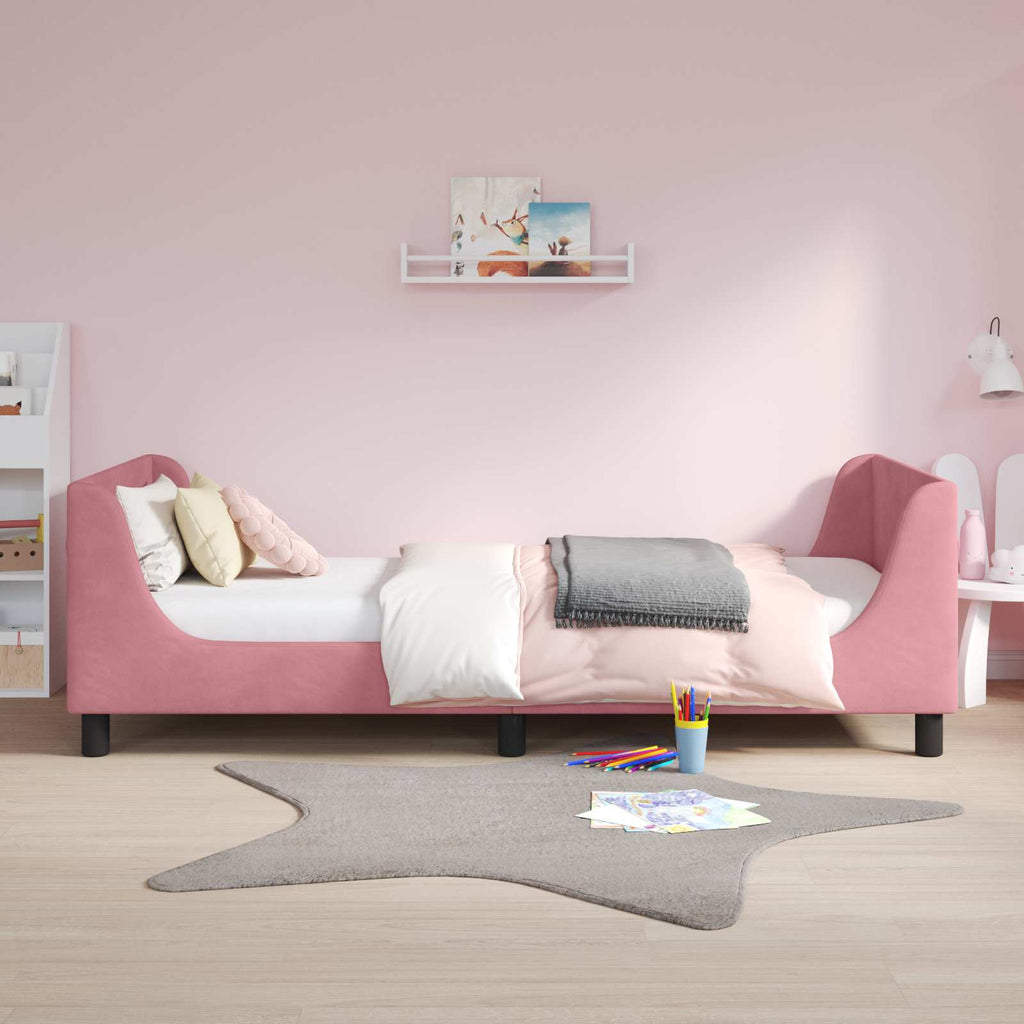 Cama para niños con cabecero Rosa 80 x 200 cm Terciopelo