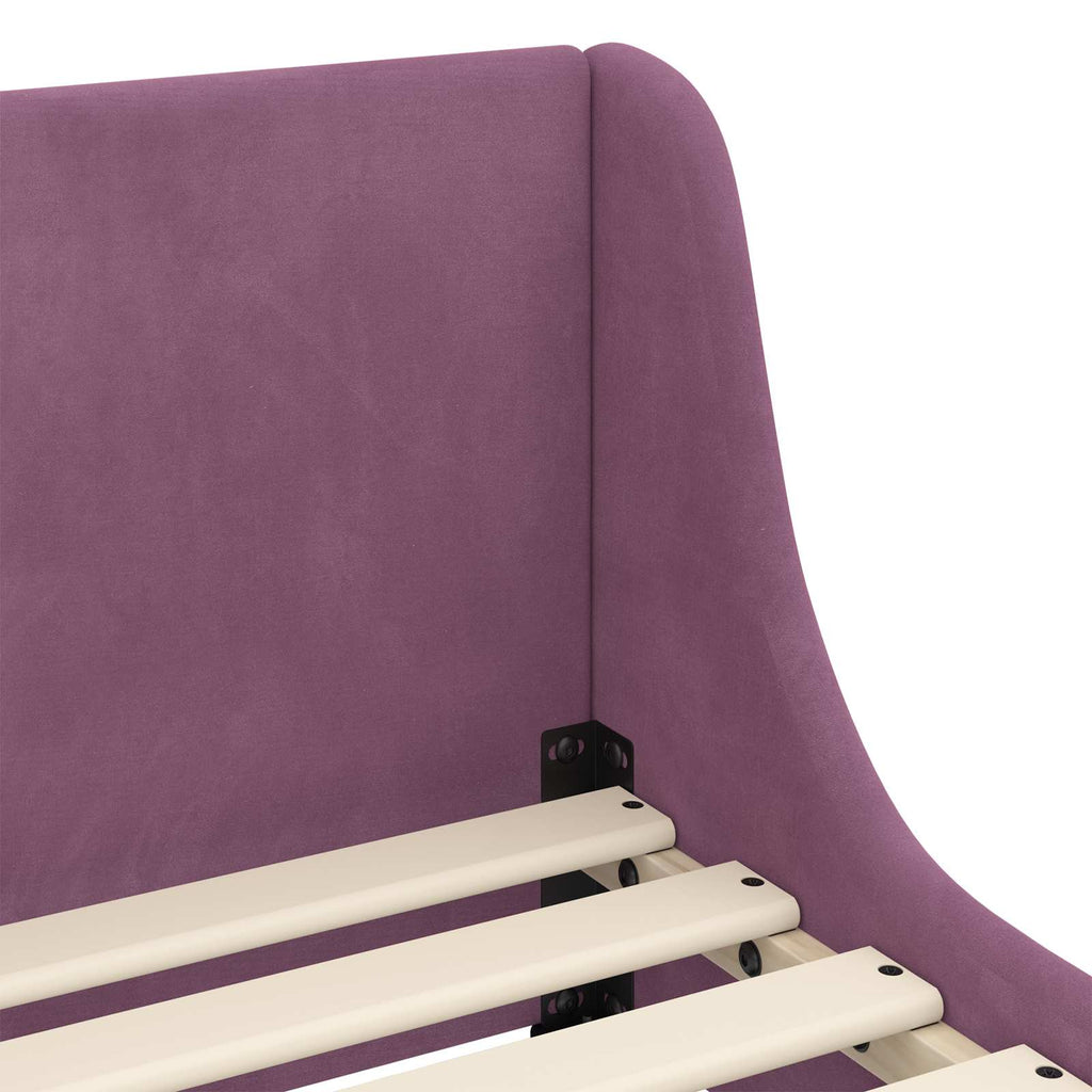 Cama para niños con cabecero Morado 80 x 200 cm Terciopelo