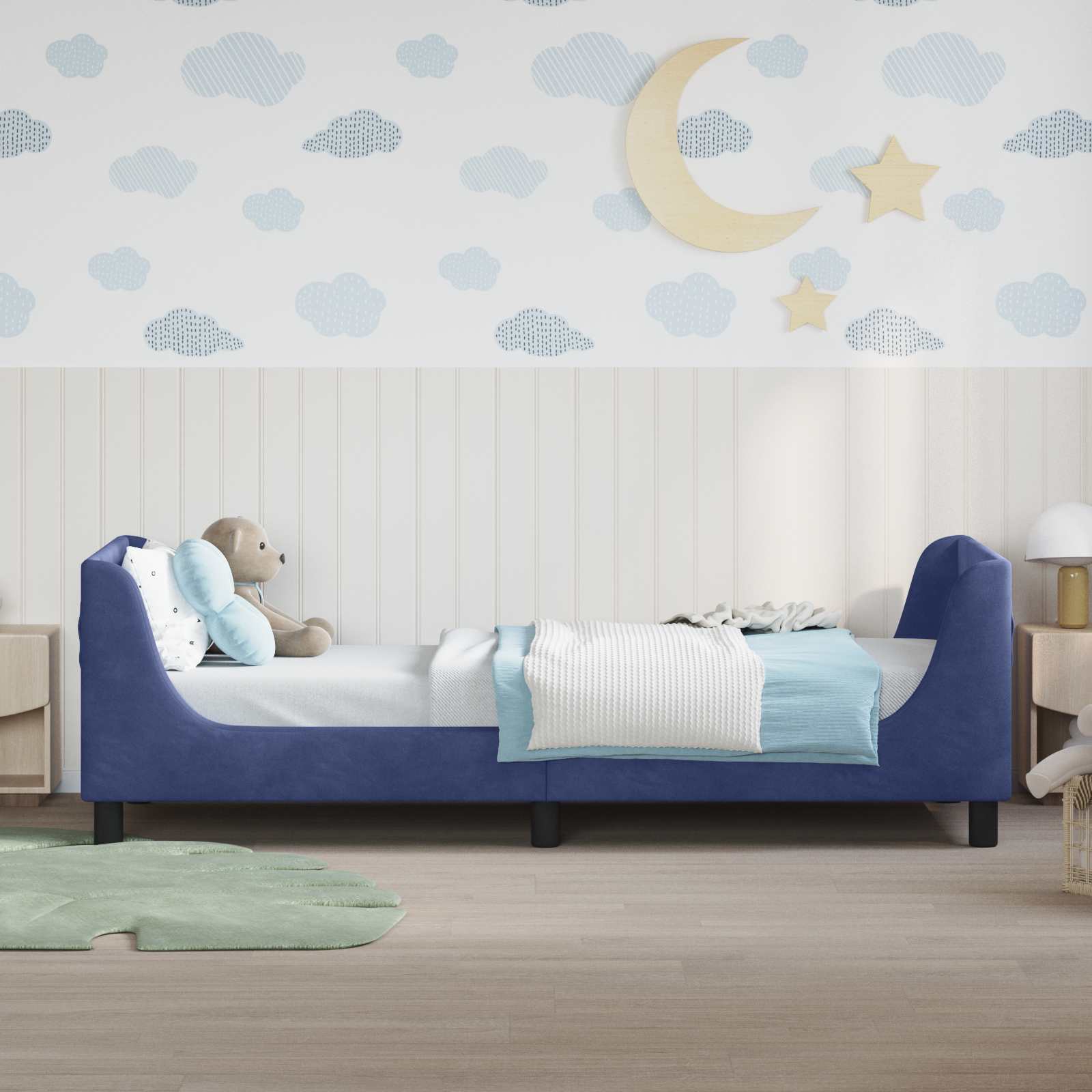 Cama para niños con cabecero Azul Policía 80 x 200 cm