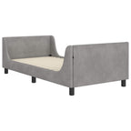 Cama para niños con cabecero Gris Claro 90 x 190 cm Terciopelo
