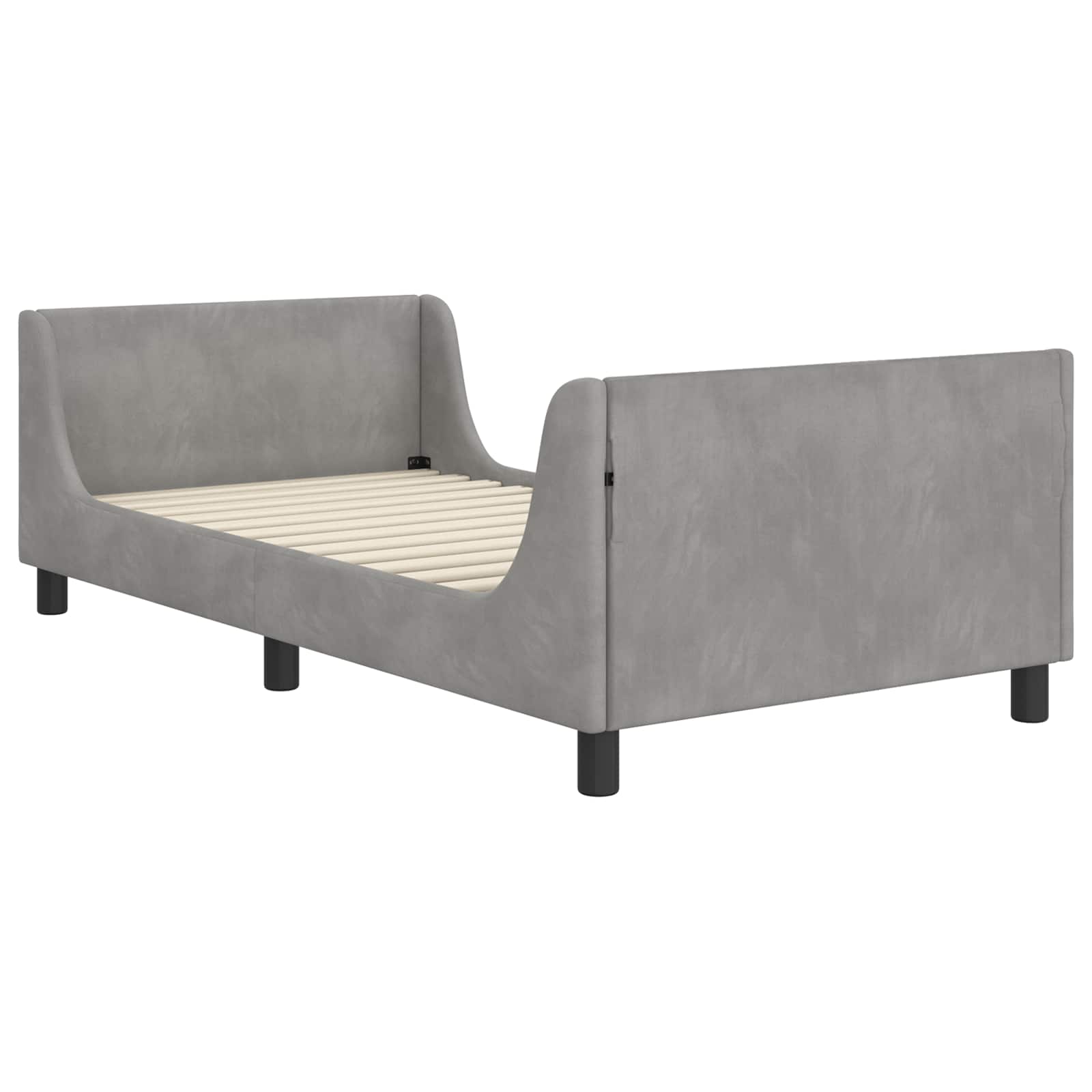 Cama para niños con cabecero Gris Claro 90 x 190 cm Terciopelo