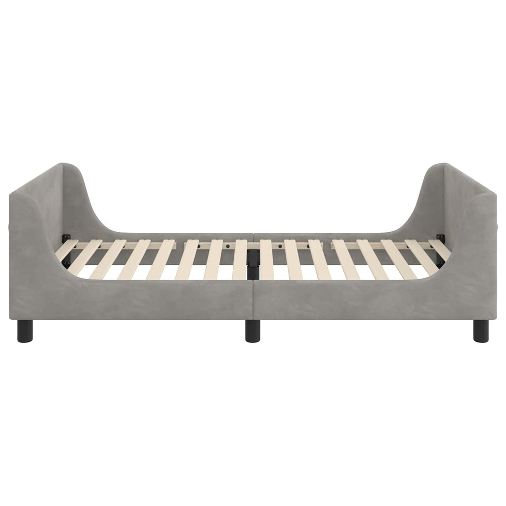 Cama para niños con cabecero Gris Claro 90 x 190 cm Terciopelo