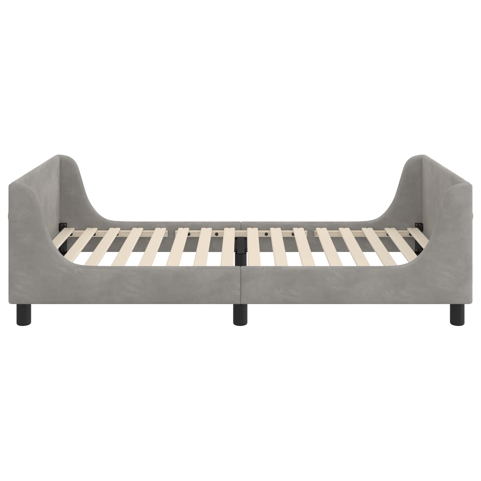 Cama para niños con cabecero Gris Claro 90 x 190 cm Terciopelo