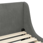 Cama para niños con cabecero Gris oscuro 90 x 190 cm Terciopelo