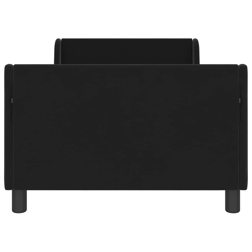Cama para niños con cabecero Negro 90 x 190 cm Terciopelo